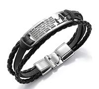 HAYOUWAY To My Daughter Bracelets Courage Inspirational Wristband Leather Wristband Birthday Graduation Love Gift from Mom (love Mother)