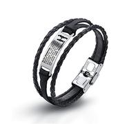 HAYOUWAY to My Grandson Leather Bracelets Birthday Graduation Inspirational Always Remember Gift from Grandma Grandpa for Men Teens (Love Grandma 2)