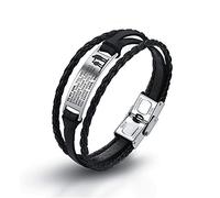 HAYOUWAY To My Son Bracelets Courage Inspirational Wristband Leather Wristband Birthday Graduation Love Gift from Dad Mom (Love Dad 3)