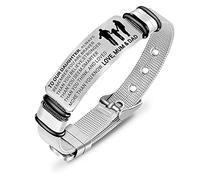 HAYOUWAY to Our Daughter Bracelet Adjustable Band Stainless Steel Wristband Inspirational Birthday Graduation Wedding Gift from Mum Dad