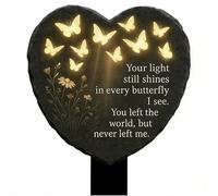 hayrayo Heart Stone Memorial Bauble, Memory Baubles Personalised,Grave Ornaments & Cemetery Ornaments,Graveside Ornaments & Memorial Garden Ornaments,Grave Decorations & Ornaments for Graves