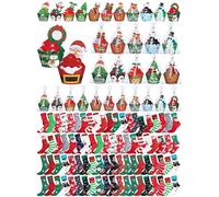 Haysandy 50 Pairs Christmas Cupcake Socks Novelty Christmas Socks Bulk for Women Men DIY Xmas Gift, Classic, M