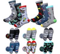 Haysandy 6 Pairs Motorcycle Socks for Men Father Gifts for Motorcycle Riders Motorbike Lovers Accessories, Multicolor, One Size