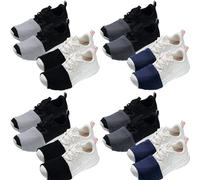 Haysandy 8 Pairs Dance Shoe Covers Over Shoes Socks for Dancer Women(M,Black, Dark Gray, Light Gray, Navy Blue,Classic Style)