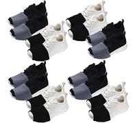 Haysandy 8 Pairs Dance Shoe Covers Over Shoes Socks for Dancer Women (S,Classic Style,Black, Dark Gray)