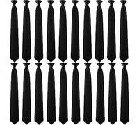 Haysandy Clip on Ties for Men Solid Color Graduation Men's 20 Inch Pretied Uniform Solid Color Clip on Tie Costume, Black, approx. 51 cm/ 20 inches long