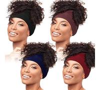 Haysandy Hair Wrap 4 Pieces Pineapple Sleeping Cap Sleep Hair Protector No Fading Sleep Head Cover Polyamide Hair Sleeve, Back Open (Black, Coffee, Wine Red, Navy Blue), One Size