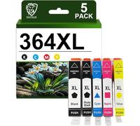HAYSAR 5-Pack CMYK Replacement For HP 364XL 364 Ink Cartridges Compatible With HP Deskjet, Officejet, Photosmart, All-In-One 5510 5520 5522 5524 6510 6520 B8550 C5388 7510 7520 4620 4622 3070A