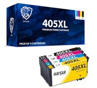 HAYSAR Compatible Replacement For 405XL High Capacity - 4 Colour CMYK Ink Cartridges Multipack C13T05H64010 Compatible With WorkForce Pro WF-3820DWF WF-3825DWF WF-4820DWF WF-7830DTWF