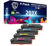 HAYSAR Pack of 4 Full Set Compatible Replacement For HP 203X CMYK Toner Cartridges For HP Colour Laserjet M254dw, M254nw, Pro MFP M280nw, M281fdn, M281fdw CF540X, CF541X, CF542X, CF543X