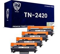 HAYSAR Pack of 4 TN2420 TN-2420 High Capacity Compatible Black Toner Cartridges For Brother TN2410 TN-2410 For DCP-L2510D L2530DW L2550DN HL-L2310D L2350DW L2357DW L2370DN L2375DW MFC-L2710DN L2710DW