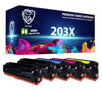 HAYSAR Pack of 5 Full Set Compatible Replacement For HP 203X CMYK Toner Cartridges For HP Colour Laserjet M254dw, M254nw, Pro MFP M280nw, M281fdn, M281fdw CF540X, CF541X, CF542X, CF543X