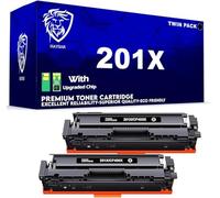 HAYSAR Twin Pack Compatible Replacement For HP 201X Black Toner Cartridges For HP Color Laserjet Pro M252DW, M252N, M274n MFP, M277DW, M277N CF400X 2x Black Toners