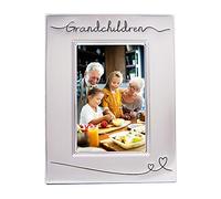 Haysom Interiors Beautiful Two Toned Silver Plated Grandchildren 4" x 6" Picture Frame with Black Velvet | Unique and Thoughtful Gift Idea by Happy Homewares