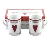 Haysom Interiors Beautifully Designed 40th Ruby Wedding Anniversary Set of Ceramic Mugs with Hearts | Dishwasher and Microwave Safe with Decorative Keepsake Box by Happy Homewares