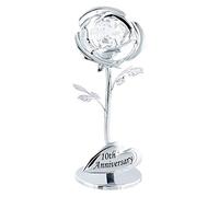 Haysom Interiors Modern 10th Anniversary Silver Plated Flower with Clear Swarovski Crystal Bead by Happy Homewares