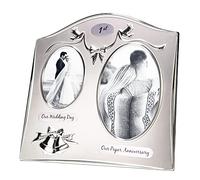 Haysom Interiors Traditional Two Tone Silver Plated 1st Anniversary Double Picture Frame