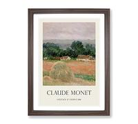 Haystack At Giverny By Claude Monet Exhibition Museum Painting Framed Wall Art Print, Ready to Hang Picture for Living Room Bedroom Home Office Décor, Walnut A4 (34 x 25 cm)