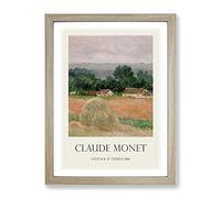 Haystack At Giverny By Claude Monet Exhibition Museum Painting Framed Wall Art Print, Ready to Hang Picture for Living Room Bedroom Home Office Décor, Oak A2 (64 x 46 cm)