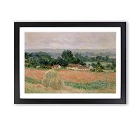 Haystack at Giverny by Claude Monet Framed Print | A2 Black Framed Wall Art | Ready to Hang | Modern Historical Picture | Living Room Bedroom Lounge Office