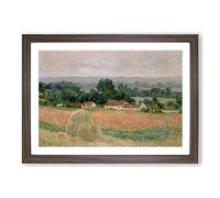 Haystack at Giverny by Claude Monet Framed Print | A2 Walnut Framed Wall Art | Ready to Hang | Modern Historical Picture | Living Room Bedroom Lounge Office