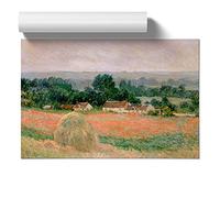 Haystack At Giverny By Claude Monet | Unframed Wall Art Print | Ready to Frame Poster | Modern Home Decor Picture | Artwork for Living Room, Bedroom, Kitchen or Office | A4 (21 Ã- 29.7 cm)