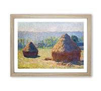 Haystacks Vol.1 By Claude Monet Classic Painting Framed Print | A2 Oak Framed Wall Art | Ready to Hang | Classic Historical Picture | Living Room Bedroom Lounge Office