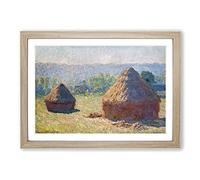 Haystacks Vol.1 by Claude Monet Framed Print | A2 Oak Framed Wall Art | Ready to Hang | Modern Historical Picture | Living Room Bedroom Lounge Office