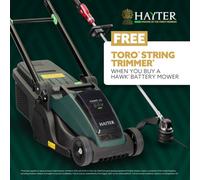 Hayter Hawk 36 Cordless 60V Lawnmower Push C/w 2.5Ah Battery & Charger + Free Toro String Trimmer