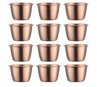 Hayuhone 12PCS Ramekin Sauce Dipping Bowl 304 Stainless Steel Mini Sauce Cups Pudding Condiment Cups for Home Party (Rose Gold 70ml)