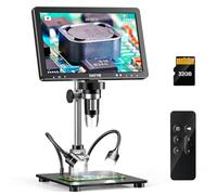 Hayve DM12 10.1'' HDMI Digital Microscope, 2000X Coin Microscope with IPS Screen, 20MP Soldering Microscope for Electronics with 10.4'' Longer Stand,Compatible with PC/TV,32GB