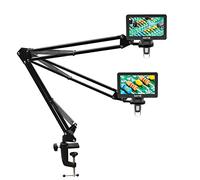 Hayve Microscope Arm Stand，Adjustable Metal Bracket with Clamp and Grommet Base，Coin Microscope Mount ，Compatible with Model DM4 DM9 MS1 MS3& Most 4.3'',7'' Digital Microscopes (1.37inch(for DM9-H))