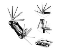 Hayvenhurst Bike Multitool - Bike Tool Kit -12 In 1 Lightweight Stainless Steel Bicycle Multi tool - Safety Locking, Survival Gear With Hex Key, Screwdriver, Chain Cutting Tool by