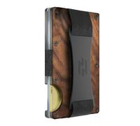 Hayvenhurst Wallet For Men - Reinvented Design Men's Wallet - Slim, Minimalistic & Seamless Card Case, Blocks RFID Scanners, Holds 12 Cards, Walnut Wood, Cash Strap