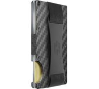 Hayvenhurst Wallet for Men - Slim RFID Blocking Metal Wallet with Money Clip, Minimalist Front Pocket Credit Card Holder, Small Mens Wallet, Holds upto 12 Cards, Carbon Fiber, Cash Strap