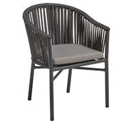 hayward rattan outdoor armchair in dark grey