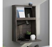 hayward wooden wall hung laptop desk in charcoal ash pearl oak