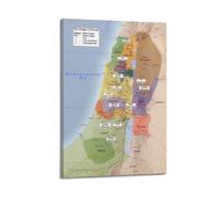 HAYZE Judges of Ancient Israel Map Poster Decorative Canvas Wall & Art Poster Painting 16x24inch(40x60cm)