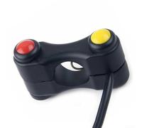 Hazard 2 Push Buttons Motorcycle Handlebar Switch 12V 22mmHeadlight Control, Red Self-Locking and Yellow Self-Recovery Function,