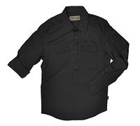 HAZARD 4 Mens Apr-Colo-blk-XL Hazard Colonial Safari Stretch Patch Shirt Black X Large, Black, X-Large US
