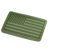 Hazard 4 (PAT-USA-L-GRN) US Flag Rubber 3D Velcro Morale Patch, Left Arm, OD Green