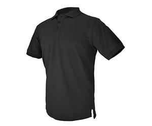 HAZARD 4 Quickdry Undervest Battle Polo Tactical Velcro-Arm-Patch Plain Front Breathable Shirt - Black (X-Large)