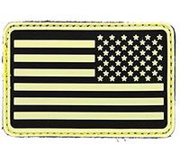 HAZARD 4 US Flag Rubber 3D Velcro Morale Patch, Right Arm, Glow in the Dark