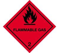 Hazard Diamond Label Sticker - Class 2 Flammable Gas Sign