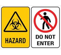 Hazard Do Not Entry For House Door Office Business Yard,Metal Aluminum Rust Free Sign - 12" X 8", Pre-Drilled Holes, Weather Resistant