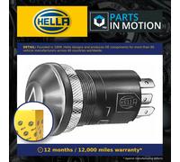 HELLA 6HF 003 916-011 Hazard Light Switch - Push control - 12V - Fitting - Halogen - Switch Lighting: Red - with bulb