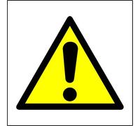 Hazard Warning Triangle Sticker Self Adhesive Label 200mm x 200mm