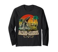 Hazardasaurus Golf Water Hazard Mosasaur Retro Design Long Sleeve T-Shirt