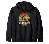 Hazardasaurus Golf Water Hazard Mosasaur Retro Design Zip Hoodie