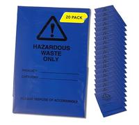 Hazardous Waste Bags - Blue - Pollution Control, Dangerous Waste Disposal, Clear and Easy to Identify, Hard Wearing, Domestic & Commercial Use, High Strength, Quality Sack (20)